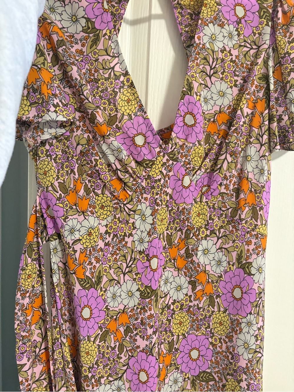Emma & Michele Floral Midi Dress in Pink, Orange, White, Yellow